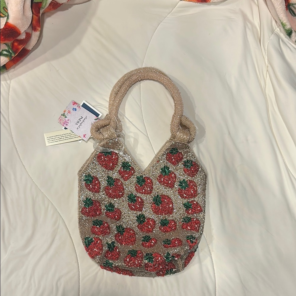 Strawberry Patterned Tote Bag